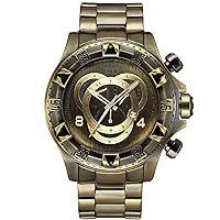 rorios Men's Watches Analogue Quartz with Stainless Steel Strap Calendar Retro Bronze Wrist Watch Waterproof Fashion Watches for Men