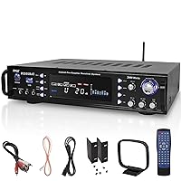 Pyle Wireless Bluetooth Home Stereo Amplifier - Hybrid Multi-Channel 3000 Watt Power Amplifier Home Audio Receiver System w/AM/FM Radio, MP3/USB,AUX,RCA Karaoke Mic in - Rack Mount, Remote - P3301BAT