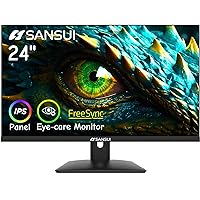 SANSUI Computer Monitor 24 inch IPS Eye Care 1080P Display HDMI,VGA Ports with 178° Viewing Angle/Frame-Less/Tilt/VESA Compatible for Office and Home(ES-24X5AL)