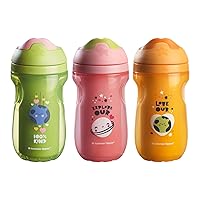 Tommee Tippee Insulated Sippy Cup, Water Bottle for Toddlers, Spill-Proof, 9oz, 12m+, 3 Count (Design May Vary)