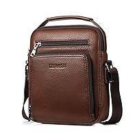 KUANG! Men's Shoulder Bag PU Leather Business Messenger Bag Briefcase Travel Crossbody Multi Pockets Handbag Purse