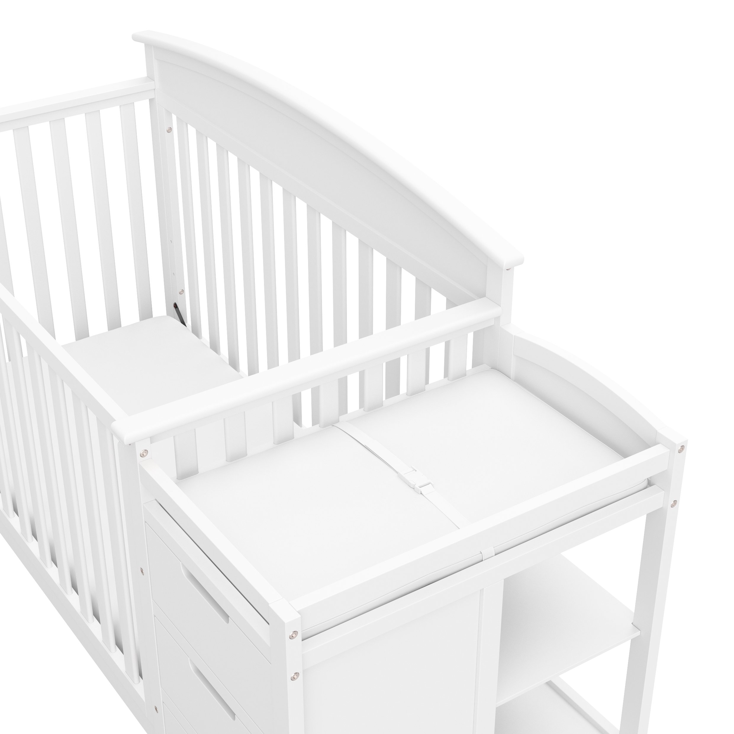 Graco Benton 4-in-1 Convertible Crib and Changer (White) – Crib and Changing Table Combo, Includes Water-Resistant Changing Pad, 3 Drawers, Converts to Toddler Bed, Daybed and Full-Size Bed