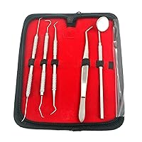 Dental KIT, Dentist Tool KIT, Stainless Steel TARTER Remover, Anti-Fog Mirror, Tweezers, Dental Pick/Scaler with Free Leather Carry CASE ODM