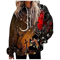 Women Shirts and Blouses, Punk Rock Clothing Women's Spring Tops 2023 Picasso Dreams V-Neck Top Halloween Women's Fashion Daily Versatile Casual Crewneck Sweatshirts Long Sleeve (XL, Brown)