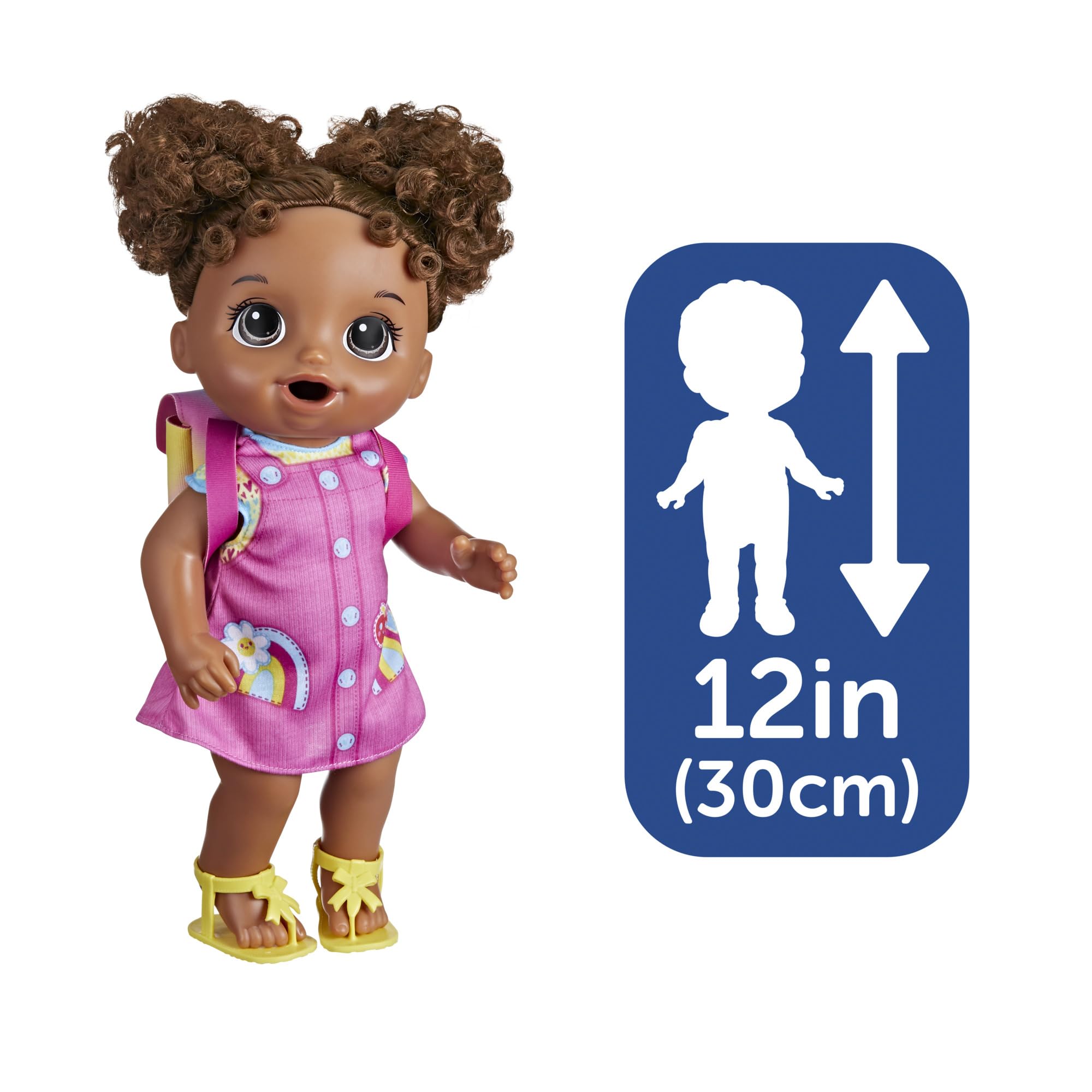 Baby Alive Time for School Baby Doll Set, Back to School Toys for 3 Year Old Girls & Boys & Up, 12 Inch Baby Doll, Black Hair (Amazon Exclusive)