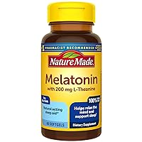 Nature Made Melatonin 3 mg with L-Theanine 200 mg, Dietary Supplement for Restful Sleep, Softgel, 60 Count (Pack of 1) - Packaging May Vary