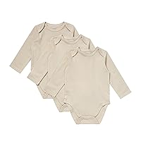 Hanes Unisex Baby Pure Comfort Long Sleeve Bodysuits, Infant Bodysuits, Boys & Girls, 3-Pack