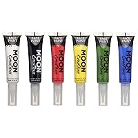 Face & Body Paint with Brush Applicator by Moon Creations - 0.50fl oz - Primary Colours Set of 6