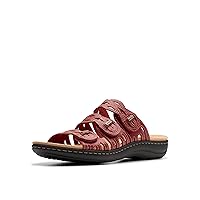 Clarks Women's Laurieann Ruby Flat Sandal, Red Leather, 6.5