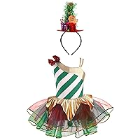 CHICTRY Camisole Dance Tutu Dress for Girls Fairy Elf Costume Ice Skating Christmas Xmas Ballerina Dress Up