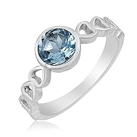 Natural Blue Topaz Designer 925 Sterling Silver Handmade Ring Jewelry Birthday Gifts For Her