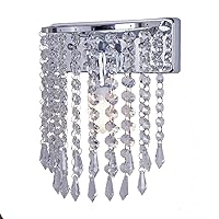 MAMEI Semi Chrome Finish Modern Bedside Crystal Wall Lighting Sconce for Bedside