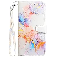 Wallet Case Compatible with iPhone 7 Plus, Luxury Marble Pattern PU Leather Flip Folio Stand Cover for iPhone 8 Plus (White Gold)