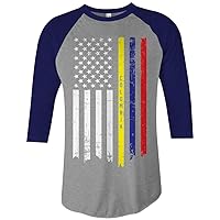 Threadrock Colombian American Flag Unisex Raglan T-Shirt