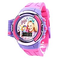 Accutime Kids Nickelodeon JoJo Siwa Purple & Pink Digital LCD Quartz Wrist Watch with Flashlight, Pink Strap for Girls, Boys, Kids (Model: JOJ4375AZ)