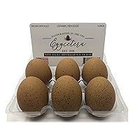 Ceramic Nest Eggs 6-Pack (Brown Speckled)