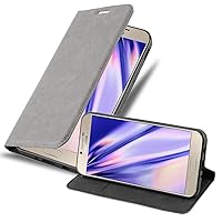 Book Case Compatible with Samsung Galaxy A8 2016 in Titanium Grey - with Magnetic Closure, Stand Function and Card Slot - Wallet Etui Cover Pouch PU Leather Flip