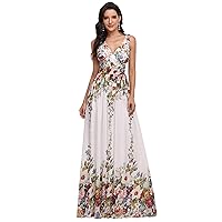 Ever-Pretty Womens Bridesmaid Dress V-Neck Sleeveless A Line Chiffon Floor Length Formal Dress 09016