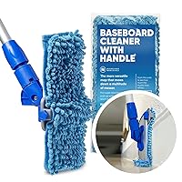 Baseboard Pro Mucho Mop - Baseboard Cleaner Tool with Handle - Clean Base Boards Easily | Microfiber | Professional Quality | Machine Washable