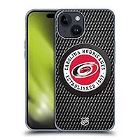 Head Case Designs Officially Licensed NHL Puck Texture Carolina Hurricanes Soft Gel Case Compatible with Apple iPhone 15