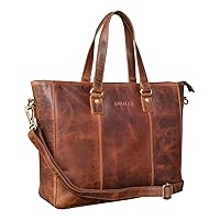 STILORD 'Emmeline' Leather Business Tote Bag for Women Elegant Work Bag for Office Uni Satchel for 13.3 Inch MacBook Purse from Genuine Leather