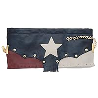 TFJ Women Boot Bracelet Strap Faux Leather Band Bling Western Fashion Shoe Charm Texas Star USA Flag