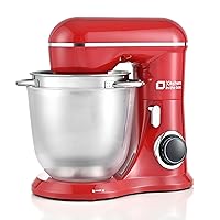 Kitchen in the box Stand Mixer, 4.5QT+5QT Two bowls Electric Food Mixer, 10 Speeds 3-IN-1 Kitchen Mixer for Daily Use with Egg Whisk,Dough Hook,Flat Beater (Red)