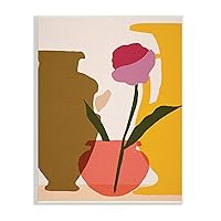 Stupell Industries Abstract Pink Floral Bloom Antique Pottery Shapes, Designed by Melissa Wang Wall Plaque, 10 x 15, Beige