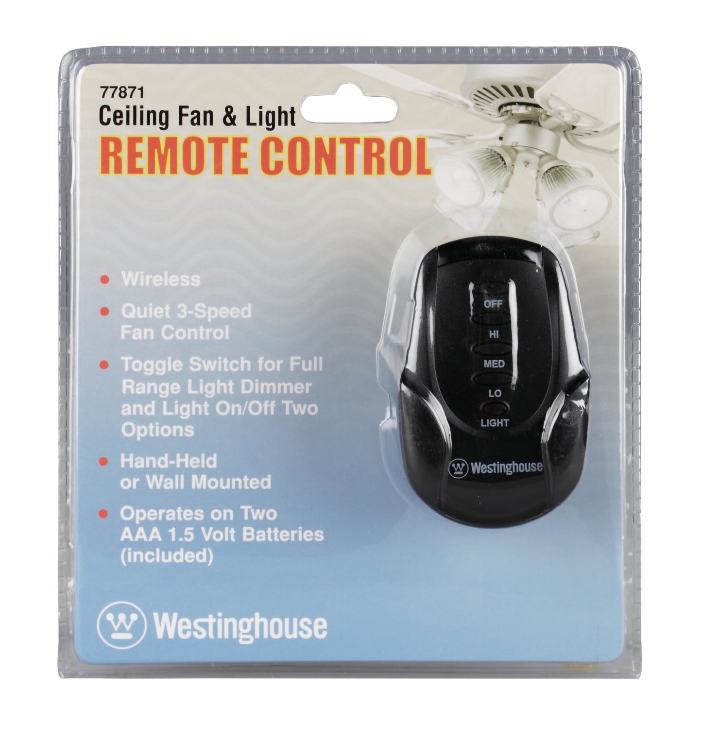 Westinghouse Lighting 7787100 Ceiling Fan and Light Remote Control