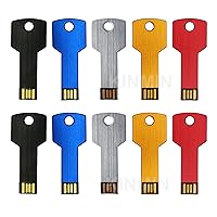 Lot 10 8GB Key Shape USB Flash Drive 8G USB 2.0 Memory Pen Stick Wholesale Bulk Pack (8GB, 5 Colors Mixed)