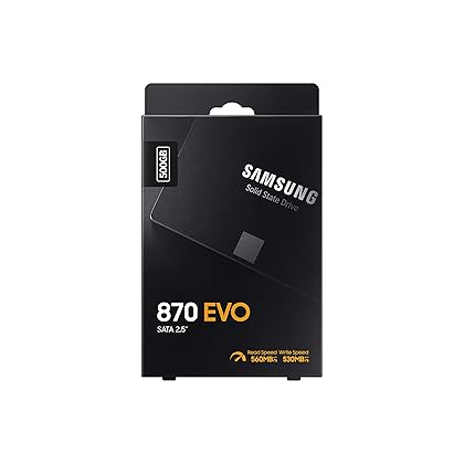 SAMSUNG 870 EVO SATA SSD 500GB 2.5” Internal Solid State Drive, Upgrade PC or Laptop Memory and Storage for IT Pros, Creators, Everyday Users, MZ-77E500B/AM