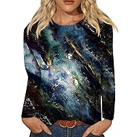 Fall Sweatshirts for Women Women's Fashion Casual Long Sleeve Floral Print Round Neck Pullover Top Blouse
