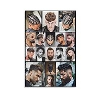 Men's Barber Shop Poster Hair Salon Hair Salon Poster Men's Hair Guide Poster (4) Canvas Painting Posters And Prints Wall Art Pictures for Living Room Bedroom Decor 08x12inch(20x30cm) Unframe-style