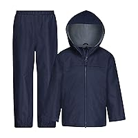 LONDON FOG boys Boys Waterproof Rain Suit for Kids Hooded Jacket and Splash Pants Set