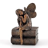 Top Collection 4387 Miniature Garden & Terrarium Fairy Napping on Books Statue, Small