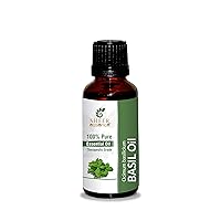 Basil Oil (Ocimum basilicium) -Steam Distillation 100% Pure Natural Unrefined Uncut Undiluted Oil For Skin Care And Body Care 33.81 Fl.Oz.