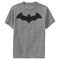 DC Comics Modern Batman Boys Short Sleeve Tee Shirt, Charcoal Heather