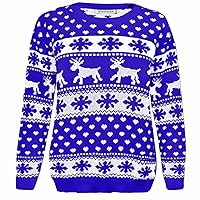 Kids Girls Boys Reindeer Print Long Sleeve Christmas Jumper Winter Sweater