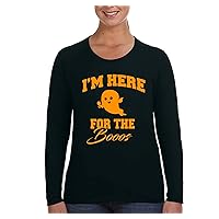 Women's Tee Halloween I'm Here for The Boo's Fun Party Longsleeve T-Shirt