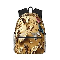Spring Colorful Butterfly Print Backpack Lightweight,Durable & Stylish Travel Bags, Sports Bags, Men Women Bags