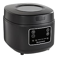 Programmable Rice & Grain Cooker with 7 Preset Functions, Includes Delay Start and Keep Warm, Features Easy View Window & Steam Basket, 12 Cups Cooked (6 Uncooked), Black