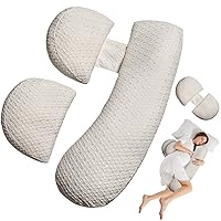 Pregnancy Pillow for Pregnant Women, Soft Maternity Pillow with Detachable & Adjustable, Baby Bub Pillow with Pillow Cover - Support for Back, HIPS, Legs