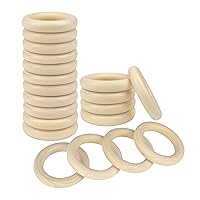 10 Pcs Natural Wood Rings for Crafts Making, 75mm/2.9inch Wooden Rings for DIY, Unfinished Macrame Rings Without Paint, Jewelry Making