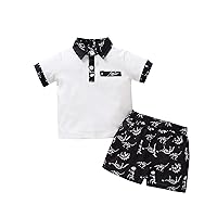 Big Boys Set Clothes Shorts Shirt Boys Baby Infant Tops+Dinosaur Camouflage Set Gentleman Little (White, 6-9 Months)