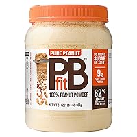 PBfit Pure Peanut, Powdered Peanut Powder, Non-GMO, Plant-Based, Gluten-Free Protein Powder, 9g of Protein 9% DV, (24 oz)