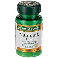 Nature's Bounty, Vitamin C + Zinc, Supports Immune Health, Vitamin Supplement, 60 mg, 60 Tablets