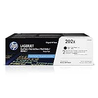 HP 202X Black High-yield Toner Cartridges (2-pack) | Works with HP Color LaserJet Pro M254, HP Color LaserJet Pro MFP M281 Series | CF500XD