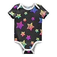 Baby Boy Girl Bodysuits Short Sleeve Unisex Newborn Outfit Clothes Jumpsuit for Babies 0-24 Months