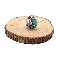 Men's Handmade Native American Sterling Silver Navajo Ring Turquoise Eagle sz 11