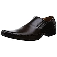 Men's Plain-Toe Side Gore Slip-on Dress Shoes Black Dark Brown